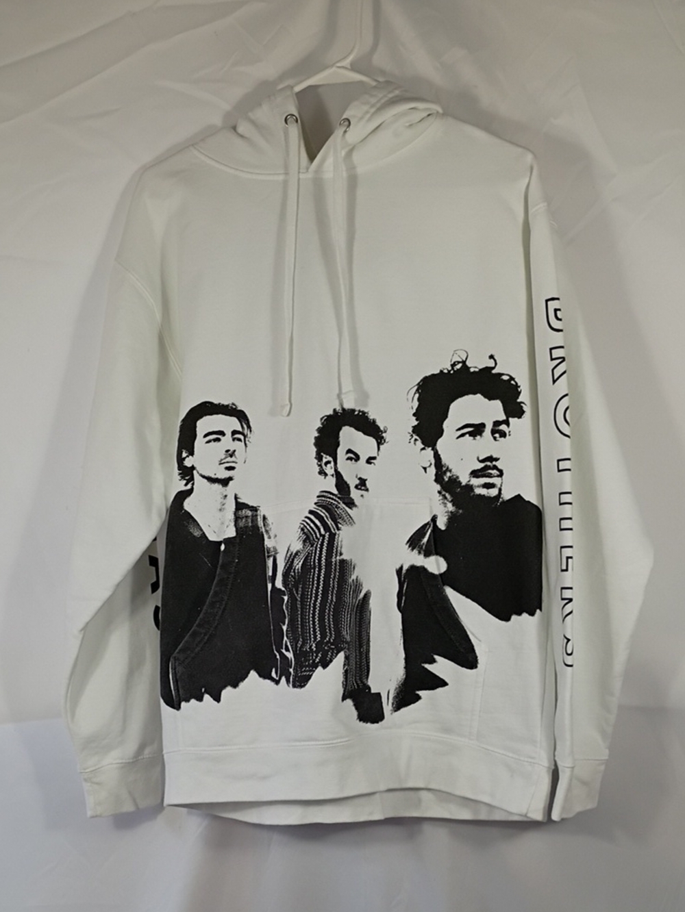 Jonas Brothers Hoodie Mens Sz Med Five Albums One Night The Tour Oversized White
